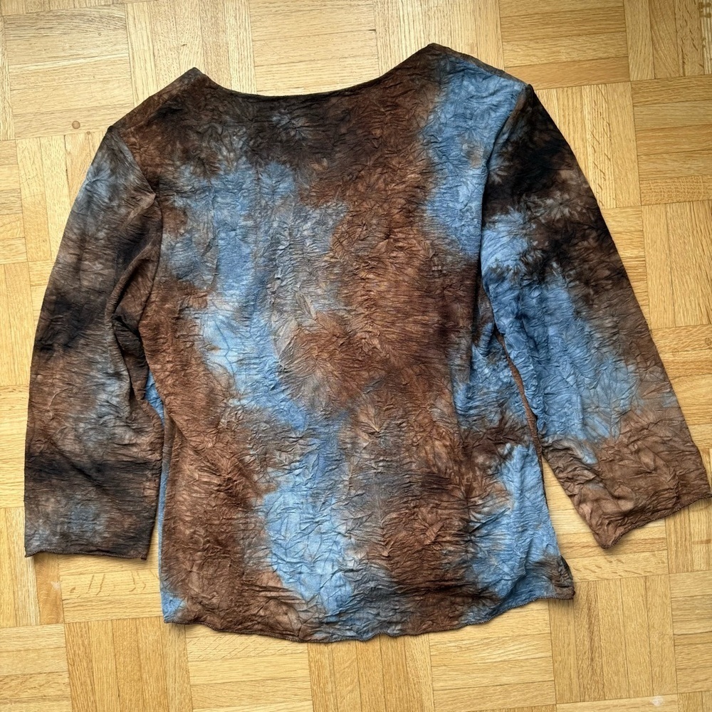 Unknown | women's small Tie-Dye Brown and Blue Long Sleeve Top - Picture 3 of 3